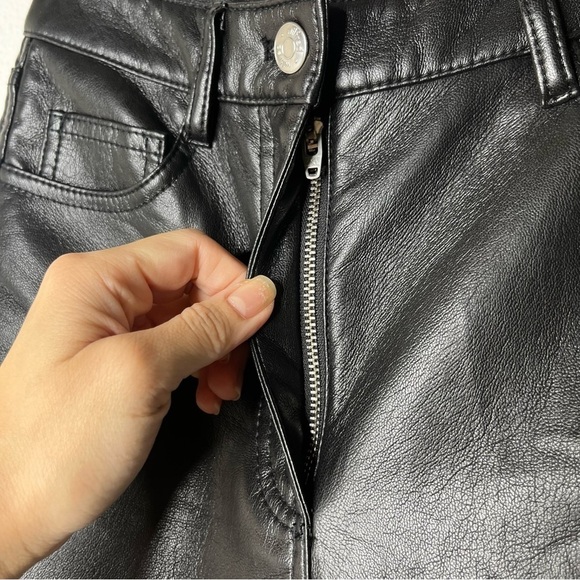 Aritzia Wilfred Melina Super High Rise Straight Leg Vegan Leather Pants - Picture 9 of 13